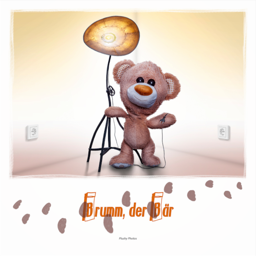Main image Plushy Brumm der Baer Wanddeko Quadrat