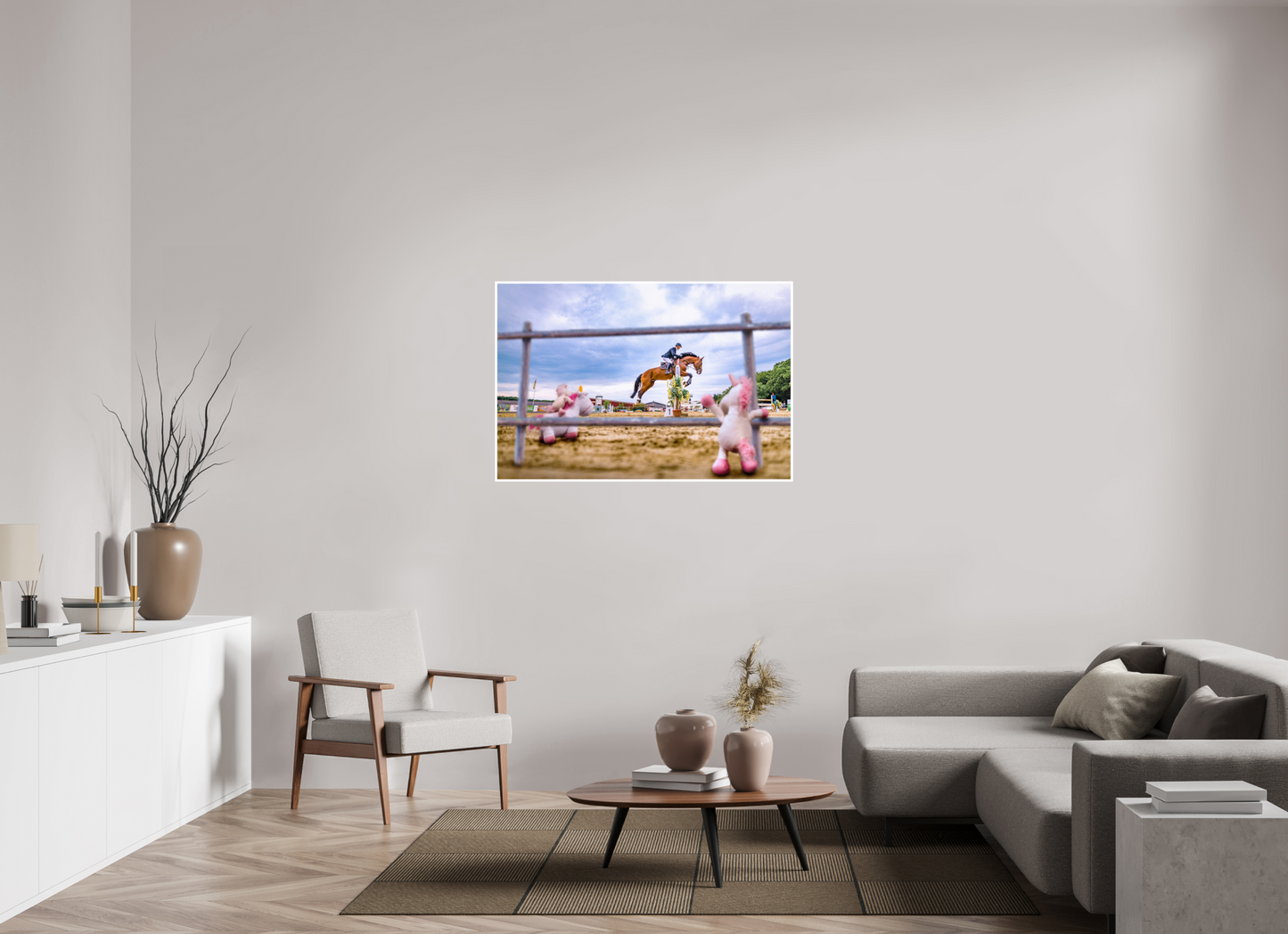 120 x 80 cm, Fotoprint Fuji + Schutz + Rand Fotopapier Wandbild Kuscheltiere Deko Kinderzimmer Einhoerner Reiterhof_6