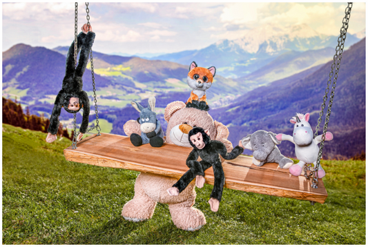 Main image Wandbild Kuscheltiere Deko Kinderzimmer Auf der Schaukel_6