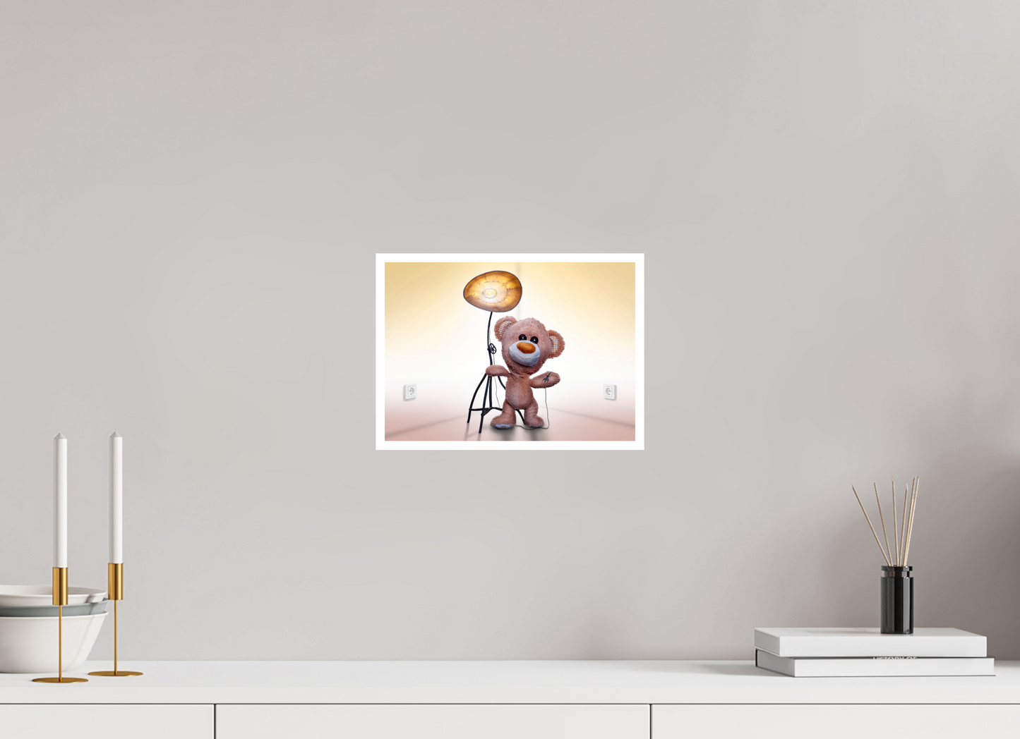 28 x 20 cm, Fotopapier Fuji Schutz Rand Fotopapier Wandbild Kuscheltiere Deko Kinderzimmer Teddybaer Brumm_6