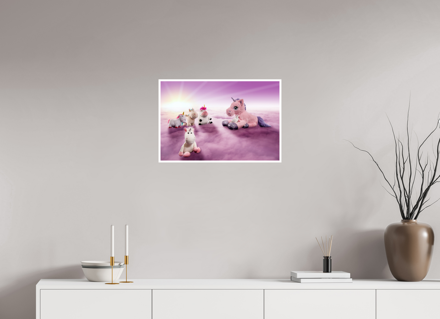60 x 40 cm, Fotoprint Fuji + Schutz + Rand Fotopapier Wandbild Kuscheltiere Deko Kinderzimmer Einhorntreffen_6