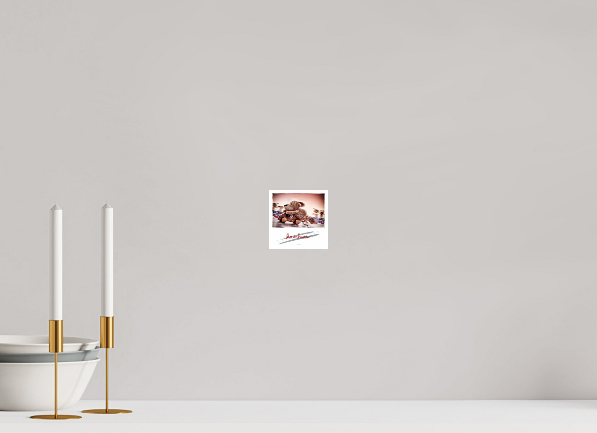 10 x 10 cm, Photo Print On Fuji Crystal DP II Plushy Wuff der Rennfahrer Wanddeko Quadrat