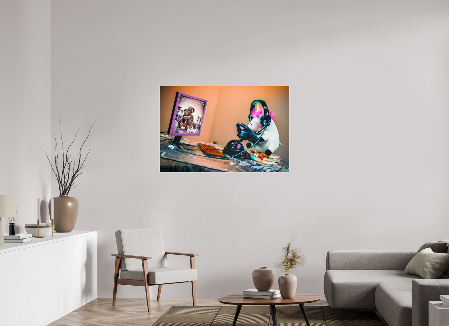 120 x 80 cm, Photo Print Under Acrylic Glass Gaming Unicorn
