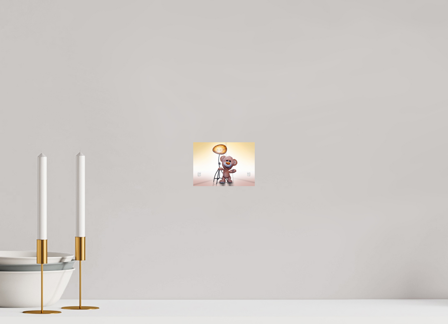 14 x 10 cm, Photo Print On Fuji Crystal DP II A Teddybear and a Magic Lamp