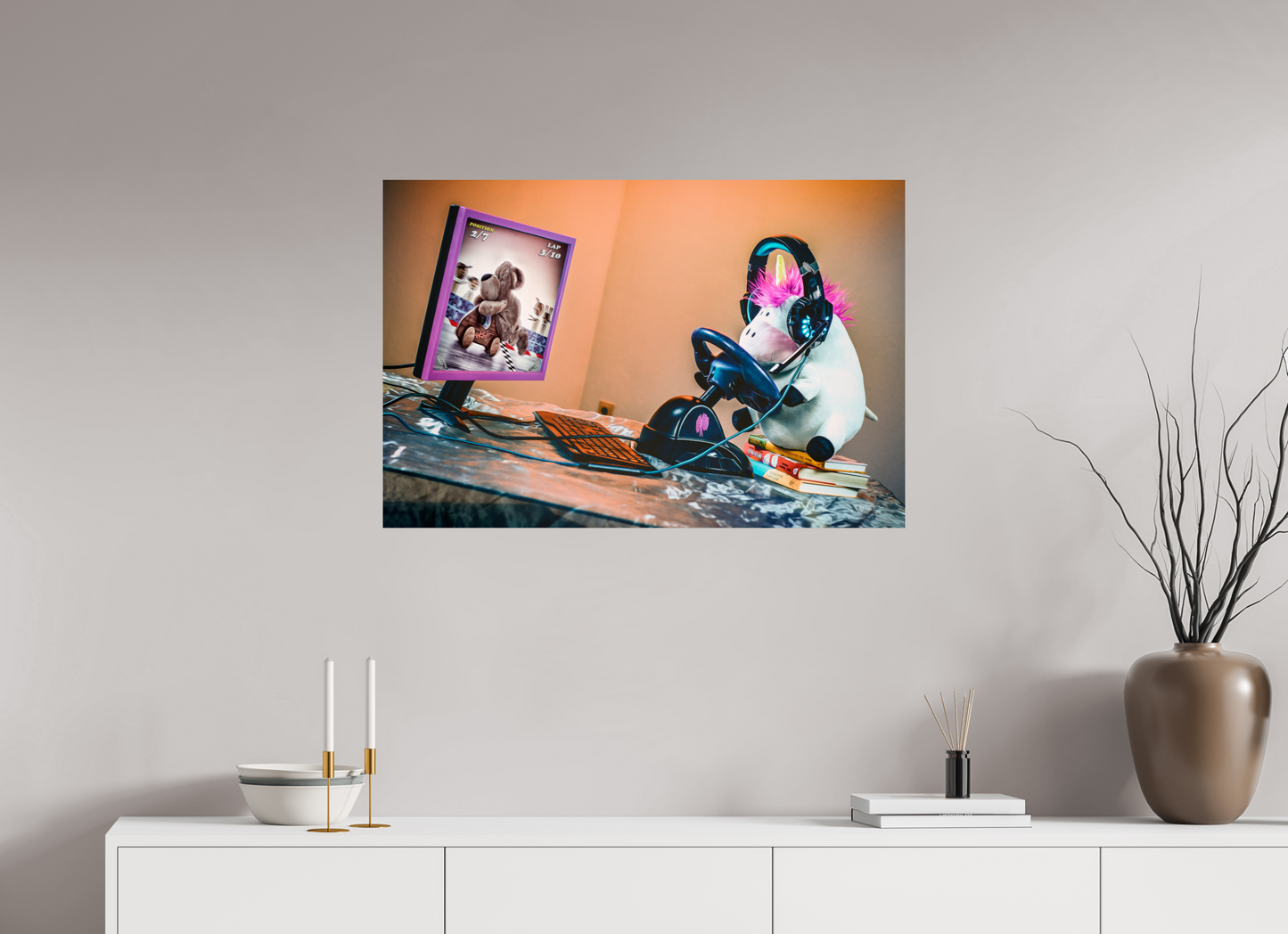 90 x 60 cm, Photo Print On Fuji Crystal DP II A Gaming Unicorn