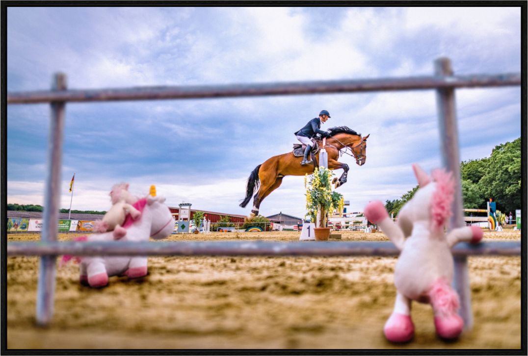 Main image Wandbild kleine Einhörner Kuscheltiere auf dem Reiterhof Deko Kinderzimmer