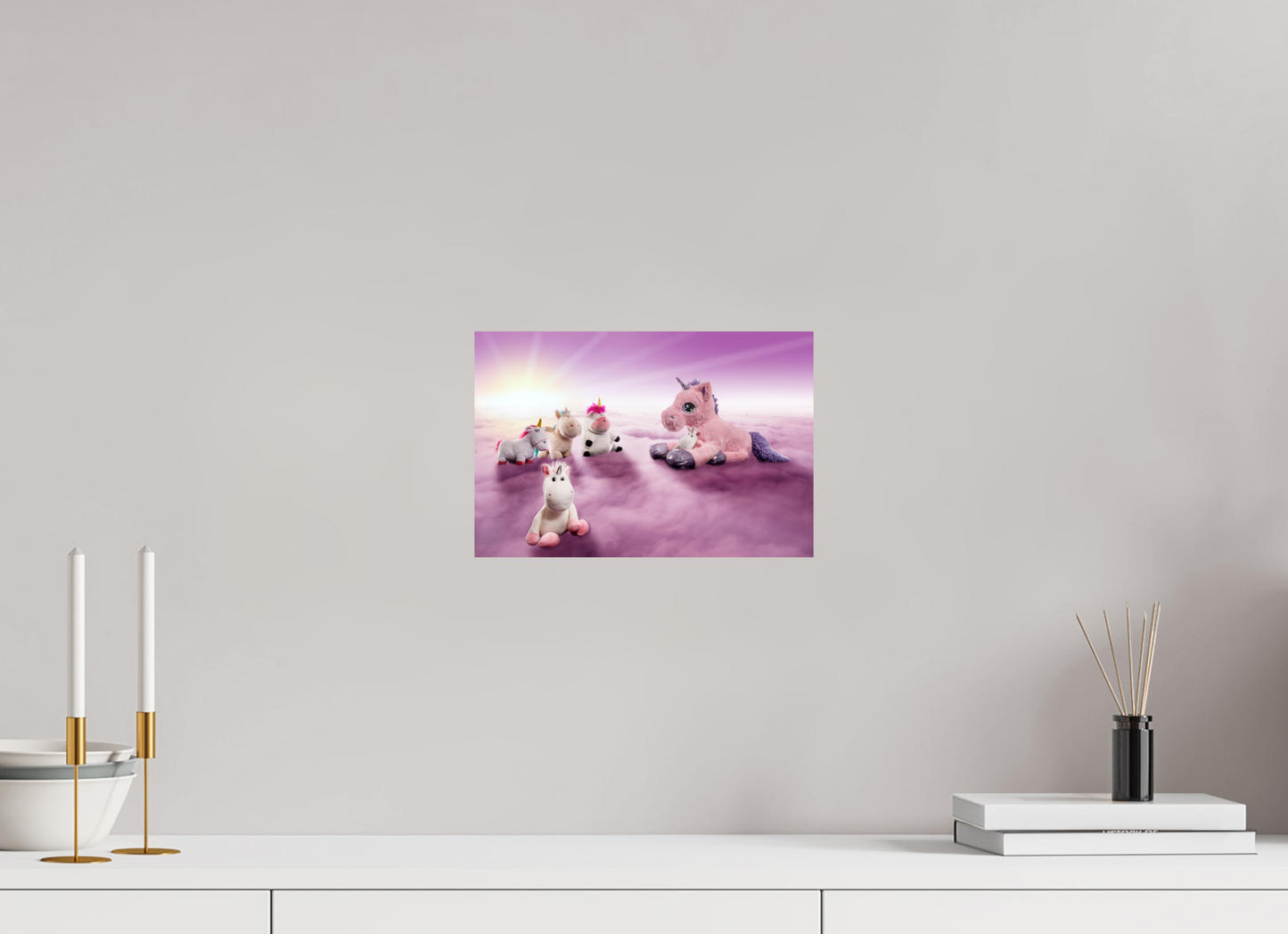 30 x 20 cm, Photo Print On Fuji Crystal DP II Das Treffen der Einhörner auf den Wolken