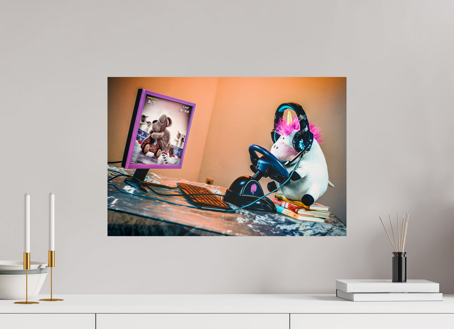60 x 40 cm, Photo Print On Fuji Crystal DP II A Gaming Unicorn