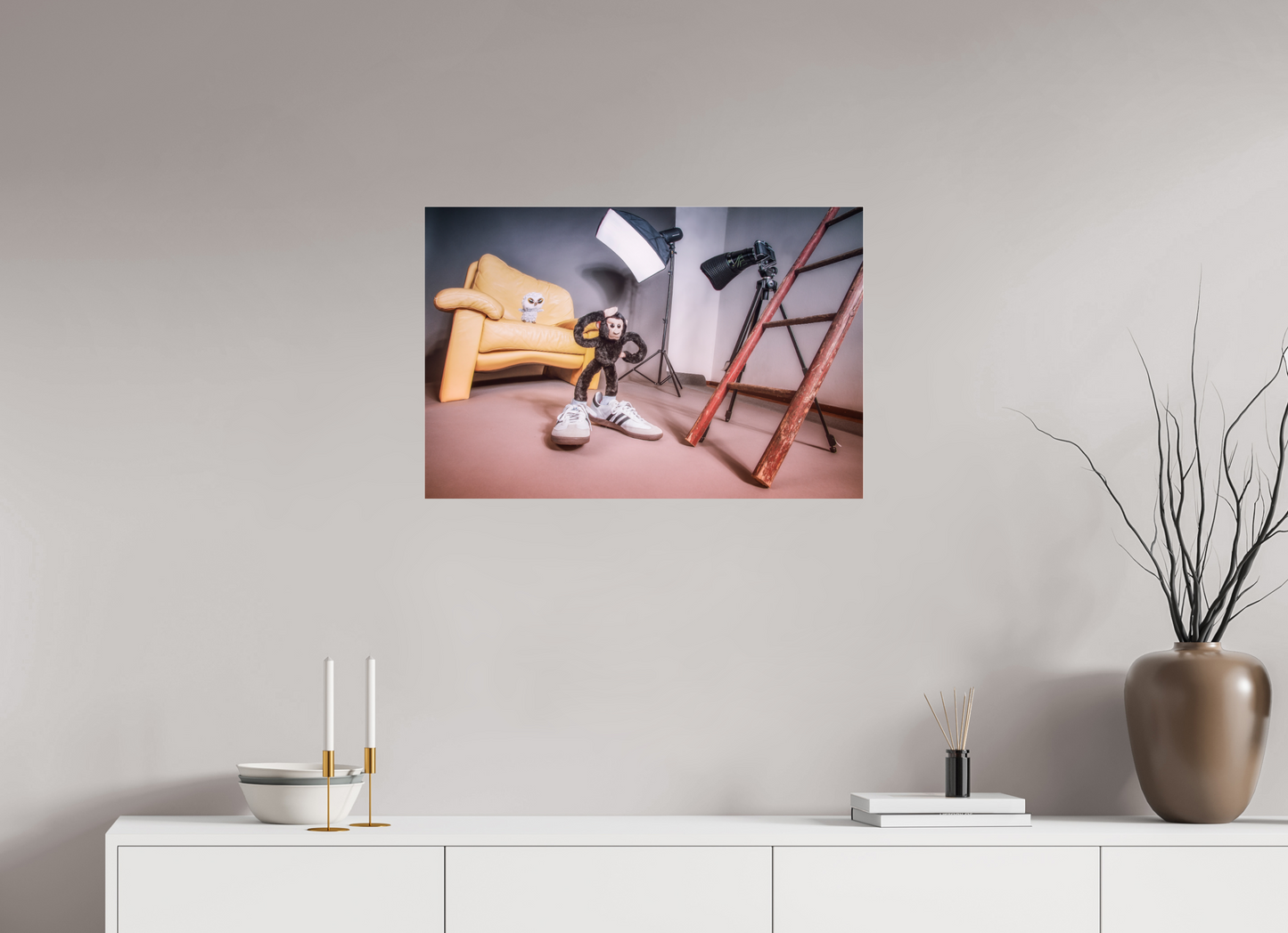 75 x 50 cm, Photo Print Under Acrylic Glass Plushy Monkey as a Photograph