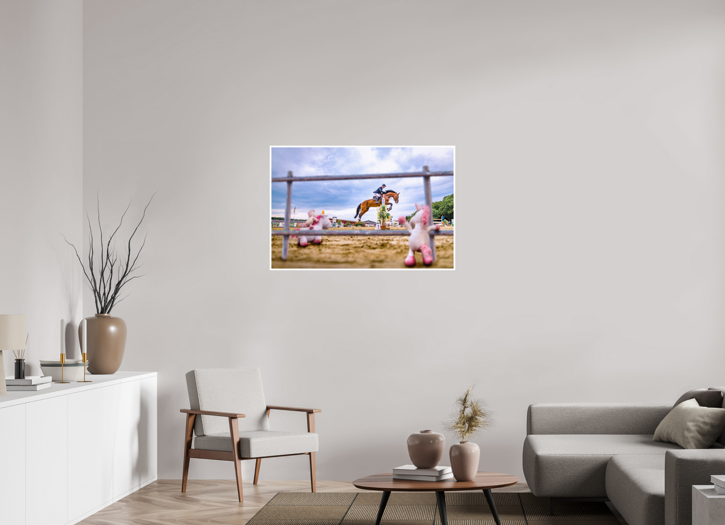 105 x 70 cm, Fotoprint Fuji + Schutz + Rand Fotopapier Wandbild Kuscheltiere Deko Kinderzimmer Einhoerner Reiterhof_6