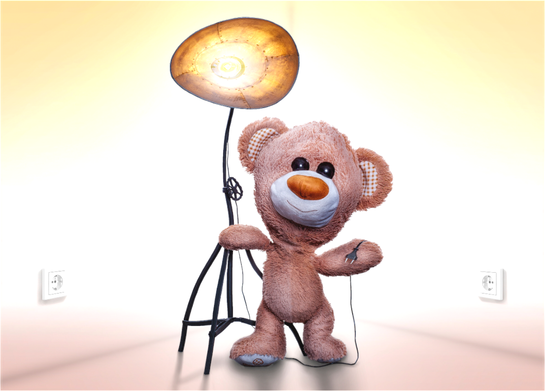 Main image Wandbild süßer brauner Teddybär Kuscheltier und die Wunderlampe Deko Kinderzimmer