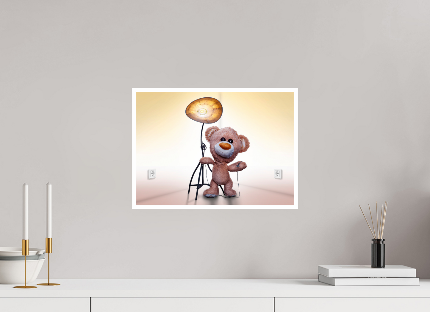 42 x 30 cm, Fotopapier Fuji Schutz Rand Fotopapier Wandbild Kuscheltiere Deko Kinderzimmer Teddybaer Brumm_6