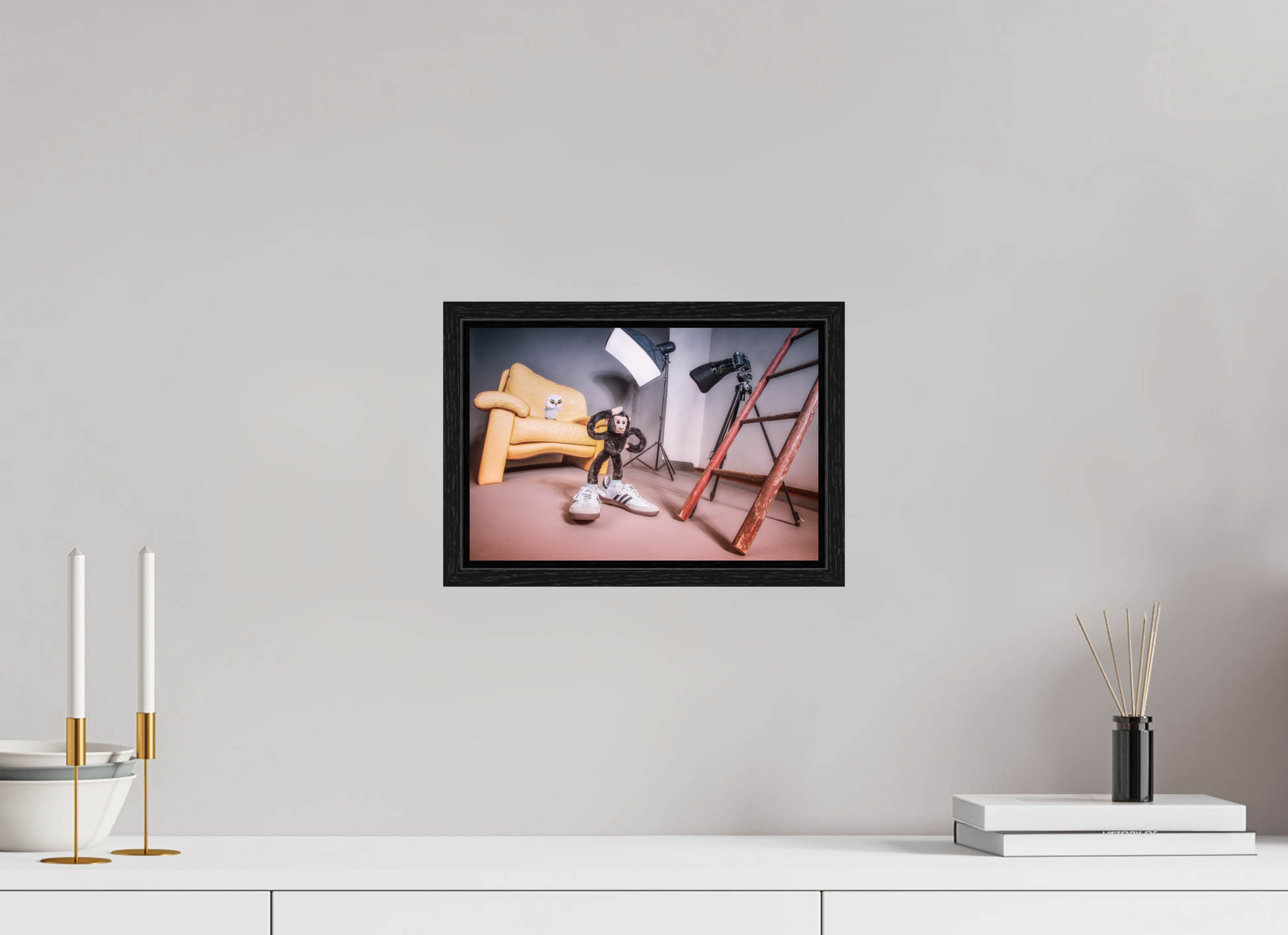 30 x 20 cm, Floater Frame Der Fotograf und die Eule -