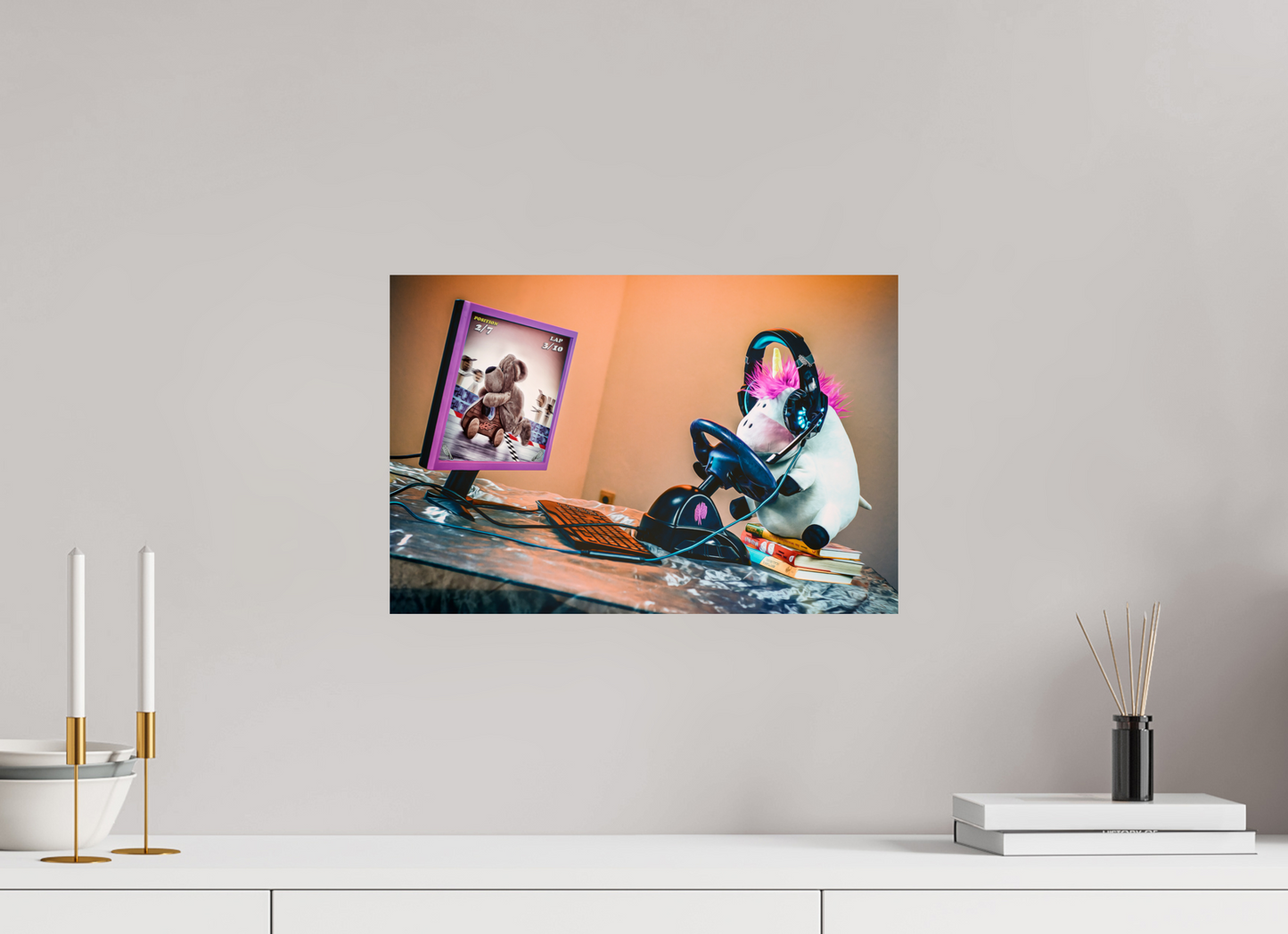 45 x 30 cm, Photo Print On Fuji Crystal DP II A Gaming Unicorn